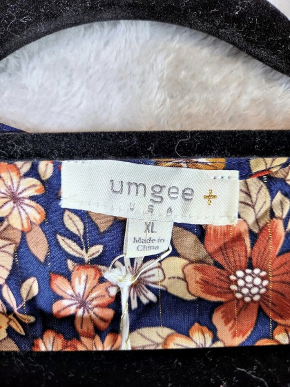 Umgee Floral Maxi Dress in Blue & Orange Size XL - Picture 3 of 3